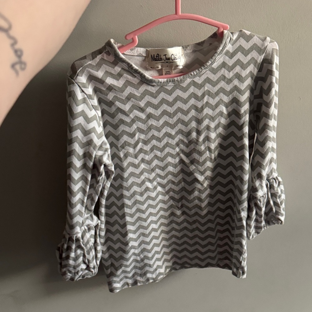 Matilda Jane Gray Chevron Long Sleeve Tee